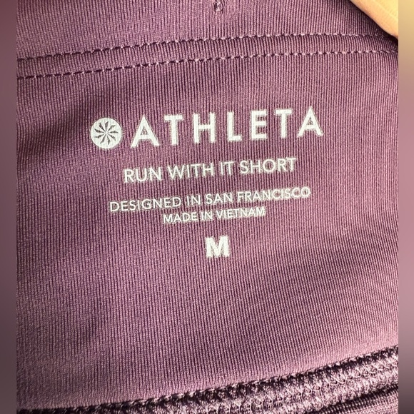 Athleta womens purple orange Run With It 3.5" Short Sz M preloved like new - Picture 11 of 11